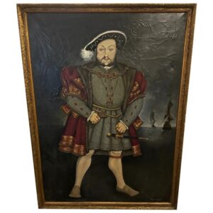 huge oil painting portrait king henry viii after hans holbein